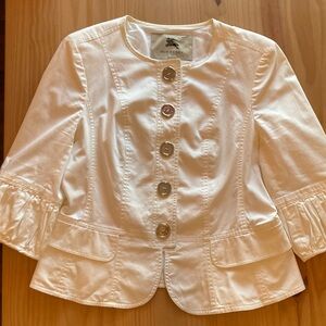 Burberry Cream Button-Up Jacket
